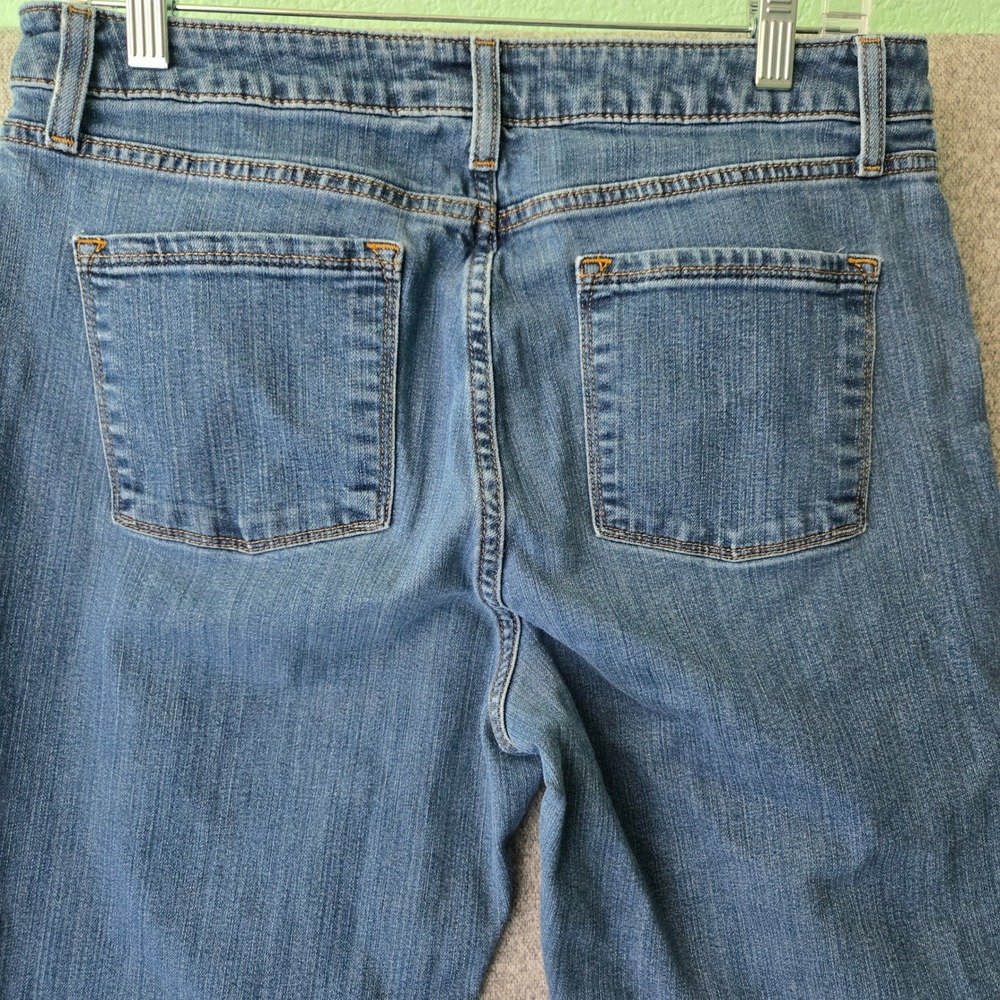 LL Bean Classic Fit Straight Leg Jeans Womens 14 Petite Blue Stretch 500328 - Picture 7 of 11
